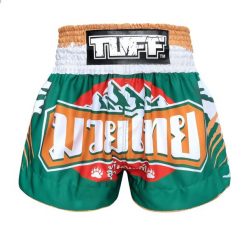 Spodenki treningowe TUFF Bear. Zielone krótkie spodenki sportowe TUFF, l, bez wzorów, z materiału. Za 149.00 zł.
