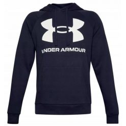 Bluza sportowa dla mężczyzn Under Armour Rival feelce big logo. Niebieskie bluzy bez kaptura Under Armour, m, bez wzorów, bez kaptura. W wyprzedaży za 159.00 zł.
