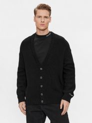Calvin Klein Jeans Kardigan J30J325066 Czarny Regular Fit. Czarne swetry rozpinane Calvin Klein Jeans, m, bez wzorów, z bawełny, bez kołnierzyka, bez ramiączek. Za 329.99 zł.