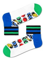 Happy Socks Skarpety w kolorze biało-zielono-niebieskim rozmiar: 36-40. Białe skarpety Happy Socks, bez wzorów, prążkowane. Za 43.99 zł.