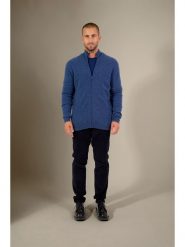 Perfect Cashmere Kaszmirowy kardigan w kolorze niebieskim rozmiar: XL. Niebieskie swetry rozpinane Perfect Cashmere, xl, bez wzorów, z kaszmiru, bez kołnierzyka, bez ramiączek. Za 434.99 zł.