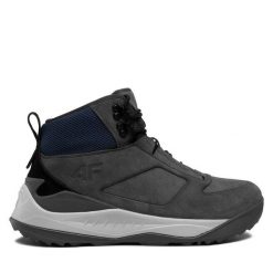 Trekkingi 4F. Szare buty trekkingowe 4F, bez wzorów, bez zapięcia. Za 309.99 zł.