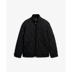 Kurtka puchowa Superdry Estate Liner. Czarne kurtki Superdry, m, bez wzorów, z puchu, bez kaptura. Za 464.70 zł.