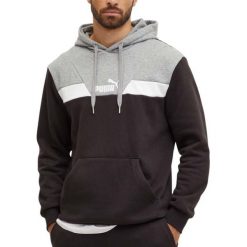 Męska bluza sportowa dresowa bawełniana PUMA COLORBLOCK 681731-01. Czarne bluzy bez kaptura Puma, m, bez wzorów, z bawełny, bez kaptura. Za 129.99 zł.