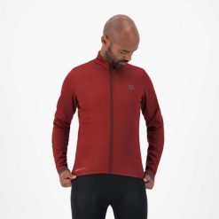 Kurtka rowerowa męska Rogelli ESSENTIAL softshell. Czerwone kurtki softshell Rogelli, m, bez wzorów, z softshellu, bez kaptura. W wyprzedaży za 225.00 zł.