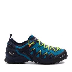 Trekkingi Salewa. Niebieskie buty trekkingowe Salewa, bez wzorów, bez zapięcia. Za 749.99 zł.