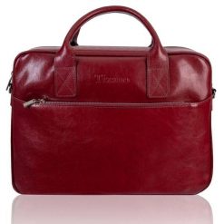 Torba męska skórzana Tizano TM06 bordowa. Czerwone torby na ramię TIZANO, bez wzorów, z jeansu, na ramię, bez dodatków. Za 427.99 zł.