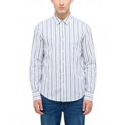 Męska Koszula Mustang Style Rawlins Green Multi Bold Stripe 1016470 12744. Zielone koszule Mustang, m, bez wzorów, bez kołnierzyka, bez ramiączek. W wyprzedaży za 100.00 zł.