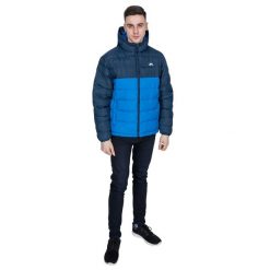 Kurtka Męska Oskar Ocieplana. Niebieskie kurtki Trespass, m, bez wzorów, z materiału, z kapturem. Za 211.99 zł.