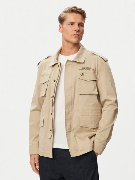 Beverly Hills Polo Club Kurtka przejściowa P-SS26M-JK0197 Beżowy Regular Fit. Brązowe kurtki Beverly Hills Polo Club, m, bez wzorów, z bawełny, bez kaptura. Za 329.99 zł.
