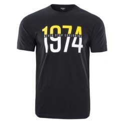 Koszulka męska Hi-Tec Rolic - czarna, Rozmiar XL. Czarne t-shirty Hi-tec, m, bez wzorów, z bawełny, bez kołnierzyka, bez ramiączek. Za 34.99 zł.