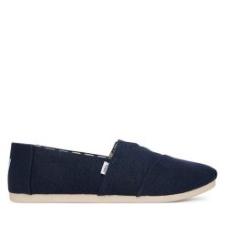 Półbuty Toms. Niebieskie eleganckie półbuty Toms, bez wzorów, bez obcasa, bez zapięcia. Za 249.99 zł.