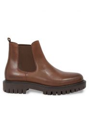 Tommy Hilfiger Sztyblety Premium Casual Chunky Lth Chels FM0FM04755 Brązowy. Brązowe botki sznurowane Tommy Hilfiger, bez wzorów, ze skóry, bez obcasa, bez zapięcia. Za 849.99 zł.