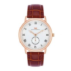 Rhodenwald & Söhne Zegarek Moonlight z prawdziwej skóry w kolorze brazowym Zegarki męskie 1 ct Męskie. Brązowe, analogowe zegarki Rhodenwald & Söhne, z mosiądzu. Za 539.99 zł.