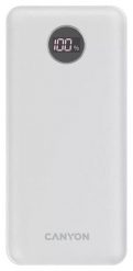 Canyon PB-2002 LED 20000 mAh PD 20W QC 3.0 biały. Białe powerbanki . Za 99.90 zł.