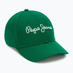 Czapka z daszkiem Pepe Jeans Mallon Cap. Zielone czapki z daszkiem Pepe Jeans, na zimę, bez wzorów, z jeansu. Za 119.99 zł.