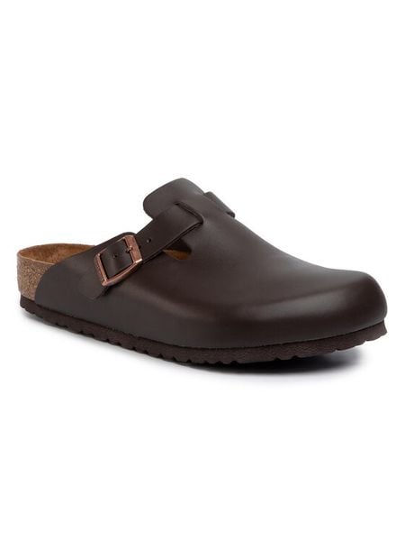 Birkenstock Klapki Boston 60101 Brązowy. Brązowe klapki Birkenstock, ze skóry. Za 499.99 zł.