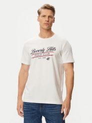 Beverly Hills Polo Club T-Shirt P-SS26M-TS1302 Biały Regular Fit. Białe koszulki polo sportowe Beverly Hills Polo Club, m, bez wzorów, z bawełny, bez kołnierzyka, bez ramiączek. Za 149.99 zł.