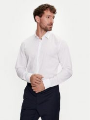 Calvin Klein Koszula K10K113163 Biały Slim Fit. Białe koszule CALVIN KLEIN, m, bez wzorów, z bawełny, bez kołnierzyka, bez ramiączek. Za 219.99 zł.