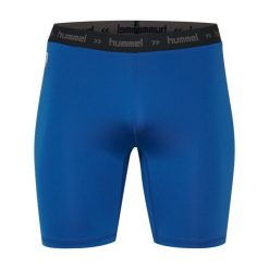 Spodenki termoaktywne piłkarskie dla dorosłych Hummel First Performance Tight. Niebieskie bielizna termoaktywna Hummel, m, bez wzorów, bez ramiączek, na fitness i siłownię. Za 55.00 zł.