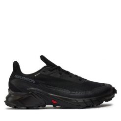 Buty do biegania Salomon. Czarne buty do biegania Salomon, bez wzorów, z gore-texu, bez zapięcia, do biegania, gore-tex. Za 449.99 zł.