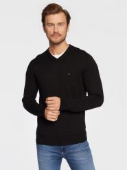 Tommy Hilfiger Sweter Pima MW0MW28047 Czarny Regular Fit. Czarne swetry rozpinane Tommy Hilfiger, l, bez wzorów, z bawełny, bez kołnierzyka, bez ramiączek. Za 469.99 zł.