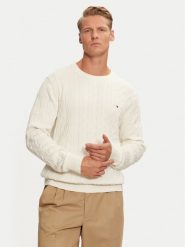 Tommy Hilfiger Sweter MW0MW33132 Biały Regular Fit. Białe swetry rozpinane Tommy Hilfiger, m, bez wzorów, z bawełny, bez kołnierzyka, bez ramiączek. Za 649.99 zł.