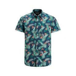 Jack&Jones Koszula męska Jorpaka Shirt SS Total Eclipse (rozmiar M). Koszule Jack&Jones, m, bez wzorów, bez kołnierzyka, bez ramiączek. W wyprzedaży za 71.00 zł.