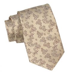 Krawat Męski, Klasyczny - ALTIES - Beż w Drobny Wzór. Krawaty i muchy Alties, bez wzorów, z tkaniny. Za 49.00 zł.