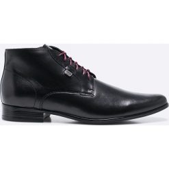 Domeno - Buty. Czarne botki sznurowane Domeno, bez wzorów, z materiału, bez obcasa, bez zapięcia. W wyprzedaży za 179.90 zł.