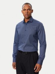 Tommy Hilfiger Koszula MW0MW44711 Granatowy Slim Fit. Niebieskie koszule Tommy Hilfiger, m, bez wzorów, z bawełny, bez kołnierzyka, bez ramiączek. Za 329.99 zł.