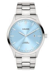 S.Oliver Zegarek kwarcowy w kolorze srebrno-błękitnym rozmiar: onesize. Szare, analogowe zegarki S.Oliver, metalowe. Za 173.99 zł.
