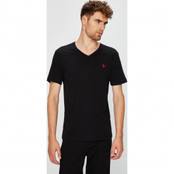 U.S. Polo - T-shirt. Szare koszulki polo marki U.S. Polo, z bawełny, z okrągłym kołnierzem. W wyprzedaży za 139.90 zł.