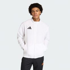 Bluza reprezentacyjna Entrada26. Białe bluzy z kapturem Adidas, uniwersalny, bez wzorów, z materiału, z kapturem. Za 134.99 zł.