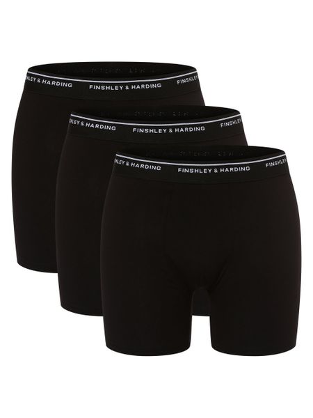 Finshley & Harding Obcisłe bokserki pakowane po 3 szt. Mężczyźni Bawełna czarny, XL. Czarne bokserki Finshley & Harding, m, bez wzorów, z bawełny. Za 109.95 zł.