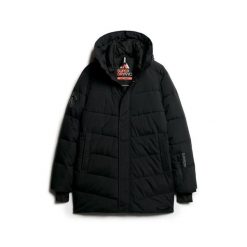 Kurtka puchowa w romby Superdry City. Czarne kurtki Superdry, na zimę, s, bez wzorów, z materiału, bez kaptura. Za 850.65 zł.