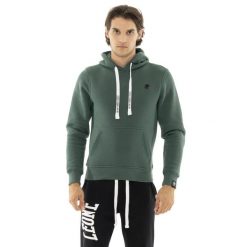 Bluza wygodny z bawełna z kaptur na co dzień. Zielone bluzy LEONE 1947 APPAREL, bez wzorów, z bawełny, bez kaptura. W wyprzedaży za 146.66 zł.