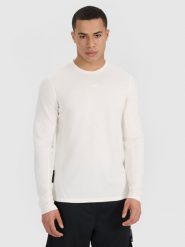 4F Longsleeve do koszykówki regular szybkoschnący męski - biały S. Białe koszulki z długim rękawem 4F, l, bez wzorów, z dzianiny, bez ramiączek. Za 129.99 zł.