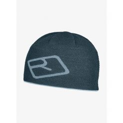 Czapka zimowa Ortovox Merino Logo Knit Beanie - dark arctic grey. Zielone czapki zimowe ORTOVOX, bez wzorów. Za 188.99 zł.