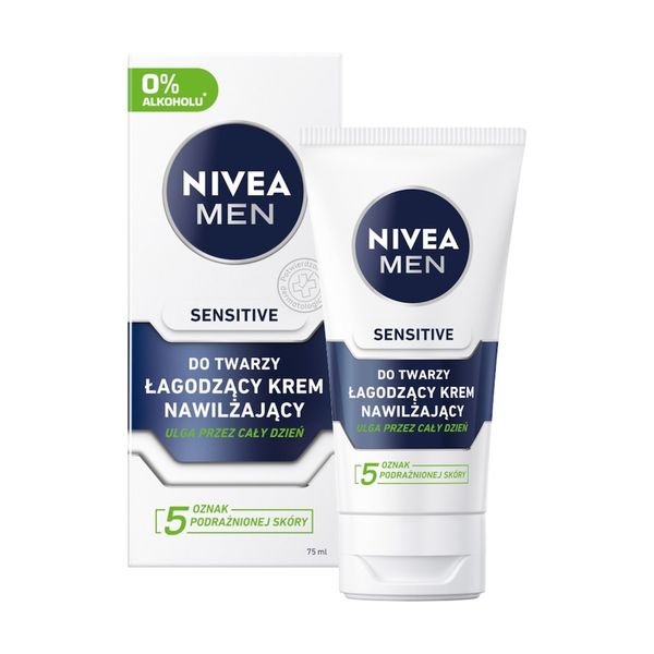 NIVEA MEN Łaodzący Krem nawilżający Sensitive Kremy do twarzy 75 ml. Kremy i balsamy Nivea. Za 53.09 zł.
