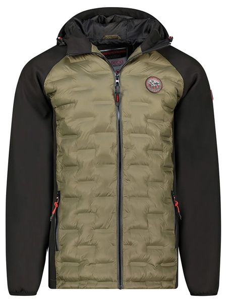 Geographical Norway Kurtka przejściowa "Bael" w kolorze oliwkowo-czarnym rozmiar: XL. Brązowe kurtki Geographical Norway, xl, bez wzorów, bez kaptura. Za 204.45 zł.