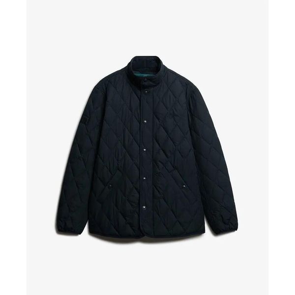 Kurtka puchowa Superdry Estate. Niebieskie kurtki Superdry, xl, z aplikacjami, z puchu, bez kaptura. Za 512.90 zł.