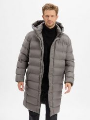 Finshley & Harding kurtka pikowana - długa Fudo Mężczyźni szary, XXXL. Szare kurtki Finshley & Harding, m, bez wzorów, bez kaptura. Za 699.95 zł.