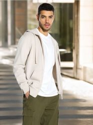 Bluza z kapturem - kremowy. Białe bluzy z kapturem Sinsay, l, bez wzorów, z kapturem. Za 49.99 zł.