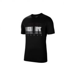 Koszulka sportowa męska Nike Air Jordan Air Motion. Czarne t-shirty sportowe Nike, bez wzorów, z bawełny, bez ramiączek. Za 231.00 zł.