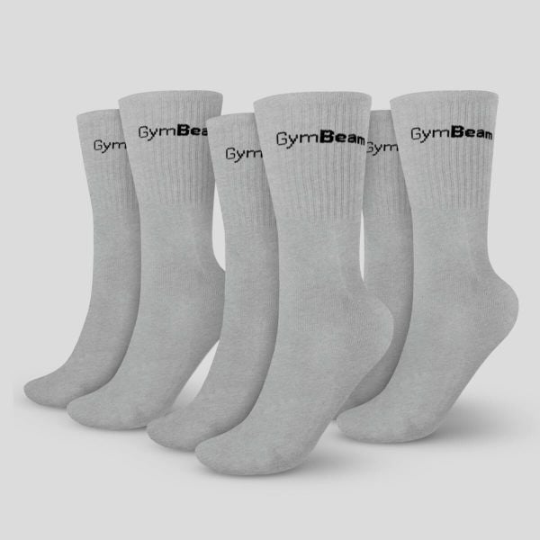 Skarpety unisex fitness 3/4 3Pack. Szare skarpety GYMBEAM, bez wzorów, z bawełny. Za 34.90 zł.