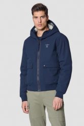 AERONAUTICA MILITARE Granatowa kurtka Hooded Jacket In Stretch Fabric. Niebieskie kurtki Aeronautica Militare, m, bez wzorów, bez kaptura. W wyprzedaży za 859.99 zł.