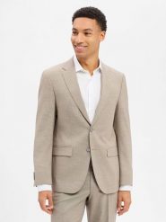 BOSS Męska marynarka garniturowa z wełny dziewiczej - Jasper Mężczyźni Regular Fit Sztuczne włókno brązowy marmurkowy, 28. Brązowe garnitury Boss, do pracy, m, bez wzorów, z wełny. Za 1,499.95 zł.