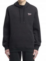 Bluza Męska Reebok Sportowa Czarna Bawełniana Z Kapturem. Czarne bluzy z kapturem Reebok, m, bez wzorów, z bawełny, z kapturem. Za 229.00 zł.