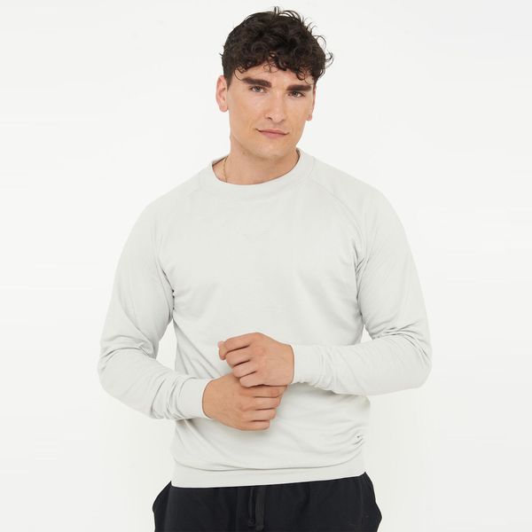 Bluza F GORN jasnoszara. Szare bluzy Legea, bez wzorów, bez kaptura. W wyprzedaży za 84.00 zł.